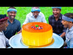 CARAMEL PUDDING CAKE | Bread Caramel Pudding Cake Recipe Cooking In Village | Custard Pudding Recipe