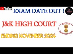 J&K HIGH COURT EXAM DATE OUT #jkexams #jkpractice