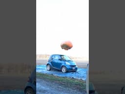 Dropping a 2,000 LB Pumpkin On A Smart Car #pumpkin #car