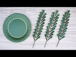 HEARTY LEAVES OUT OF PAPER PLATE | Realistic Paper Leaves Decor From Paper Plate | Arts & Crafts