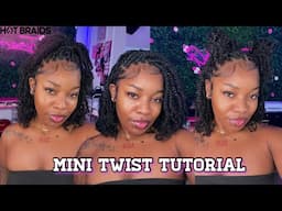 SHORT MINI TWIST TUTORIAL😍 | BULK HUMAN HAIR FT. HOT BRAIDS