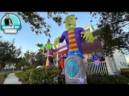 The Best Halloween Decorations in Celebration Florida | Golf Cart Tour in "Mini Marge" 4K