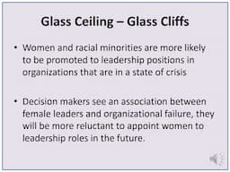 Glass Ceiling - Glass Cliffs - Glass Walls