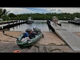 POLICE super interested in my boat! Sea Eagle Fishskiff16 5HP and 1.5 Outboards Sea Trial