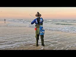 Catching dinner from the Beach! Overnight surfcasting Adventure! (catch, clean, cook)