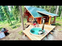 Remote Off Grid Alaskan Cabin ||Deck Build for our DIY Snorkel Stove Hot Tub is DONE!!!