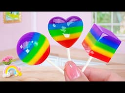 Rainbow Jelly Geometric Shape🌈 Making Miniature Rainbow Jelly Desserts Decorating Idea💘 Mini Cakes