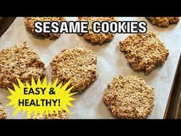 Crispy & Healthy Sesame Cookies | Easy, Delicious & Nutritious Recipe |  Quick High Protein Snack 🍪