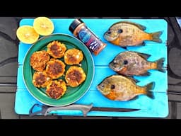 Making FISH CAKES on the Boat! Bluegill Catch Clean Cook