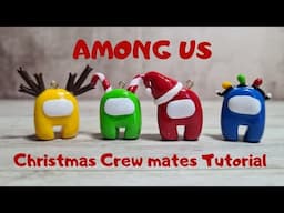 Among US Christmas Crew mates polymer clay charm tutorial - Simple Among US charm tutorial