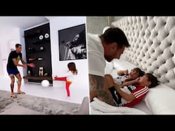 Famous Footballers Play with Their Kids 😊😊⚽ Messi, Ronaldo, Lucas Moura & More!