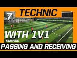 Passing and Receiving Training with 1v1 Finishing Drill