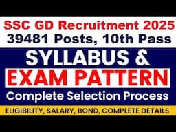 🔥 Syllabus SSC Recruitment 2025 Constable (GD) 39481 Vacancies complete details| 10th Pass-eligible