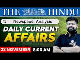 23 November Current Affairs | The Hindu Analysis | Current Affairs Today | PW OnlyIAS