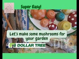 I made MUSHROOMS from things I found from the Dollar Tree. A Quick and Easy Summer project. Crafty