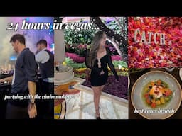 LAS VEGAS VLOG 2024 | 24 hour vegas trip, chainsmokers at xs, dj booth, catch brunch aria, pr haul