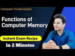 Functions of computer memory | hindi | Computer fundamentals | Unbeaten Learning