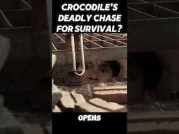 Crocodile Enters the Drained Pool.... 😲 #shorts