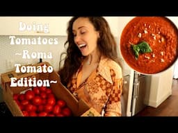 How to make Roma tomato sauce - farm fresh ingredients - doing tomatoes in my condo