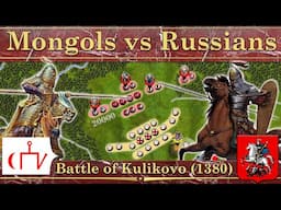 Mongols vs Russians. Battle of Kulikovo on the map (1380)