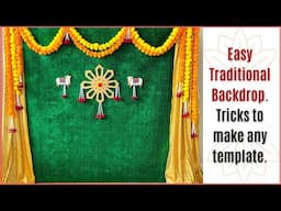 Easy Traditional Backdrop | Sankranthi Backdrop| Tips and Tricks to make template for backdrop