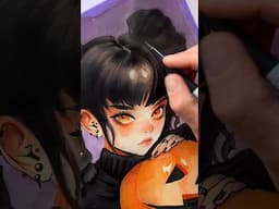 Halloween Manga Girl Art #halloween #pumpkin #manga