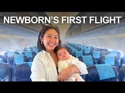 Our 2 month old baby’s FIRST FLIGHT! ✈️