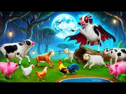 Vampire Cow's Rampage in the Jungle: Farm Animals Unite for an Epic Rescue Adventure