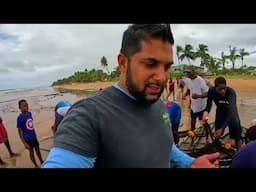 PULLING SEINE WITH LOCALS ON MAYARO BEACH - Traditional Net Fishing In The Caribbean + FISH RESCUE