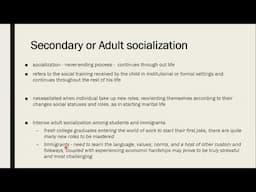 Secondary and adult socialization in Urdu and English with Examples