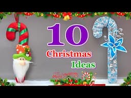 10 Easy Christmas Candy Cane ideas from different material | DIY Christmas craft idea🎄486