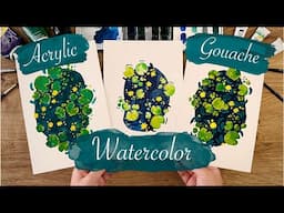 Painting water lilies: Acrylic vs Gouache vs Watercolor tutorial