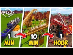 Building The MULTIVERSE COASTER in 1 MINUTE, 10 MINUTES and 1 HOUR!