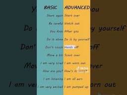 Basic vs Adanced english phrases