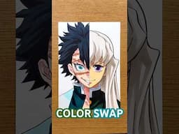 COLOR SWAP Sanemi | Tokito イラストメイキング #sanemi #tokito #demonslayer #kimetsunoyaiba #colorswap