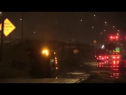 Car flips onto its side amid wet roads on I-240 in Oklahoma City