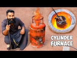 Making Metal Melting Furnace at Home | ഗ്യാസ് സിലിണ്ടർ മുറിച് ഫർനസ് ഉണ്ടാക്കി | M4 Tech |