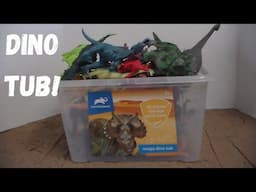 MEGA JUMBO TOY DINO TUB Toy Review! Brachiosaurus Rex Triceratops Carno Spinosaurus