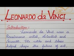 Ep-05 brief and Short essay on " Leonardo da Vinci" | Short essay series | #study #education