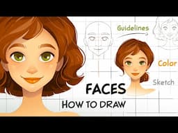 HOW TO DRAW FACES- Sketch Guidelines to Coloring- Adobe Illustrator Tutorial