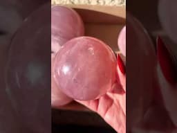 Rose Quartz Spheres, star flash