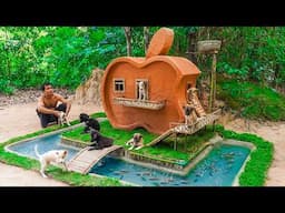 Rescue Puppies Build Mud Dog House in APPLE Shape