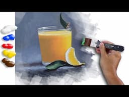 Painting Orange Juice and Peel in Acrylics / Time-lapse / JMLisondra