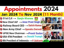 Appointment 2024 Current Affairs | Who Is Who Current Affairs 2024 | Important Appointments 2024