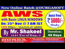 AWS with Basic LINUX-WINDOWS Online Training @ DURGASOFT