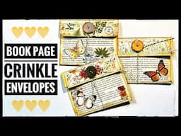 Book Page Crinkle Envelopes - Junk Journal Ephemera