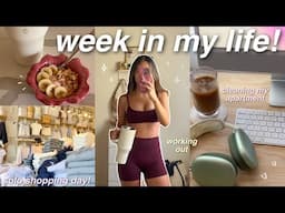 WEEK IN MY LIFE 🧘🏻‍♀️ shopping, working out, cleaning my apartment, grocery shopping, etc!