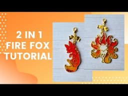 2 in 1 open bezel fire fox UV resin charm tutorial - Watch me resin fire fox charm