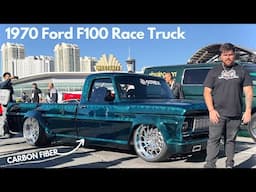 Six12’s Mid-Engine GT350-Powered Teal Carbon Fiber F100 | SEMA 2024