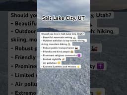 Should you live in Salt Lake City, Utah?